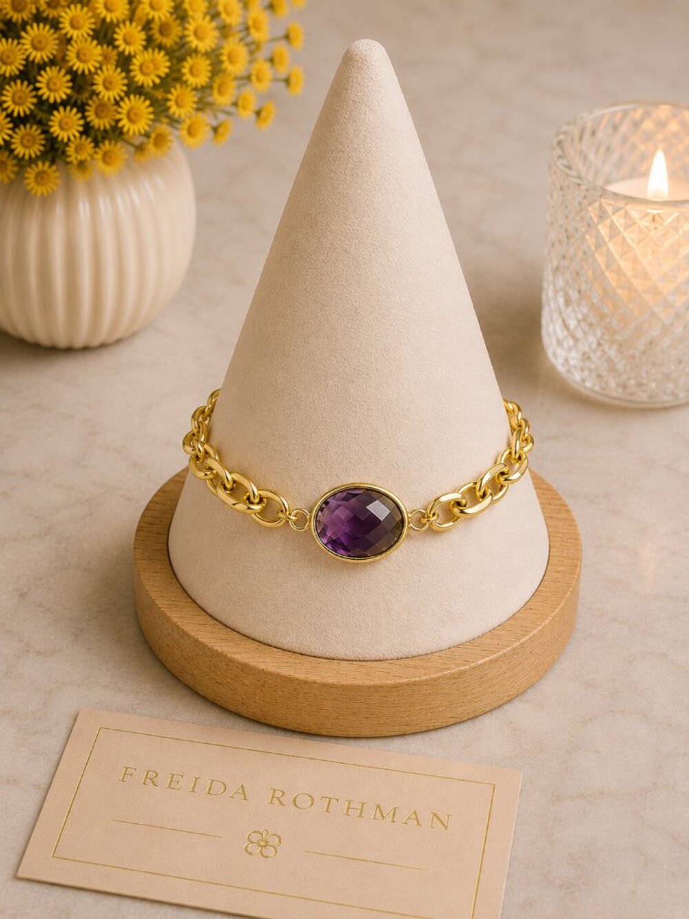 Freida Rothman Vault Genuine Purple Agate Bracelet NEW $129 MSRP